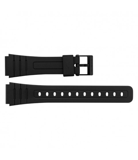 Casio plastic black watch strap 71604002 for F-91W, F-94, F-105W, 18 mm