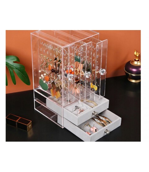 Gugita Elegant Transparent Grey Jewellery Organiser and Display Box Gugita Elegant Transparent Grey Jewellery Organiser and Display Box