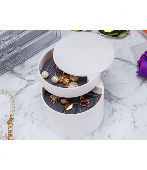 Gugita Round Jewellery Box Organiser with Pull-Out Compartments