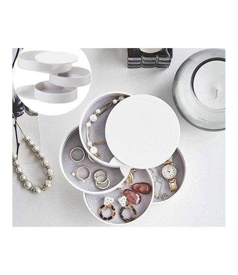 Gugita Round Jewellery Box Organiser with Pull-Out Compartments