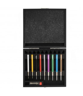 Horotec MSA01.020 (01.020-E) set of 9 precision watchmakers screwdrivers in aluminium handles
