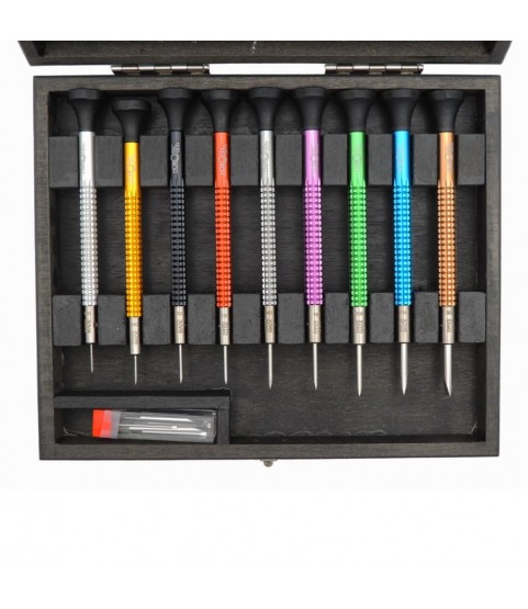 Horotec MSA01.020 (01.020-E) set of 9 precision watchmakers screwdrivers in aluminium handles