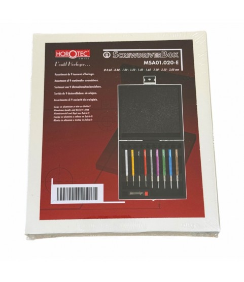 Horotec MSA01.020 (01.020-E) set of 9 precision watchmakers screwdrivers in aluminium handles