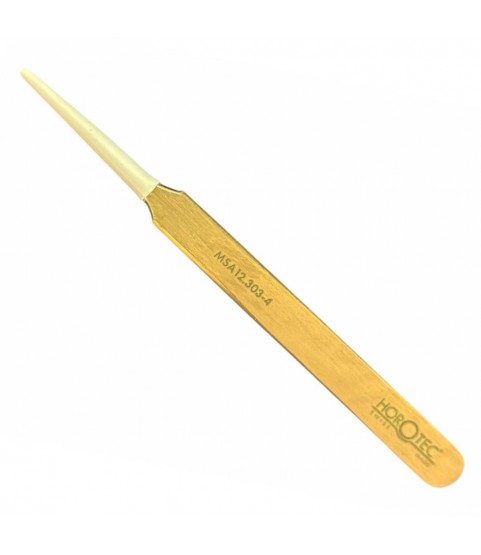 Horotec MSA12.303-4 brass tweezer with long and fine tips for hairsprings