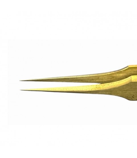 Horotec MSA12.303-4 brass tweezer with long and fine tips for hairsprings Horotec MSA12.303-4 brass tweezer with long and fine tips for hairsprings