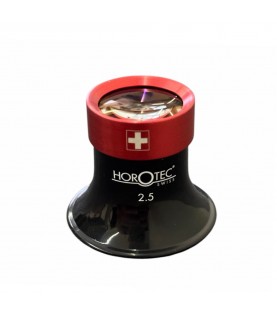 Horotec MSA00.025-2.5 eyeglass loupe black plastic with aluminium screwed ring x5