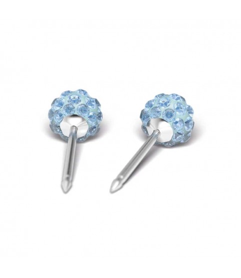 Studex silver fireball earrings with Aquamarin, 4.5mm, 7522-0303 Studex silver fireball earrings with Aquamarin, 4.5mm, 7522-0303
