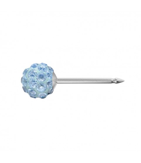Studex silver fireball earrings with Aquamarin, 4.5mm, 7522-0303 Studex silver fireball earrings with Aquamarin, 4.5mm, 7522-0303