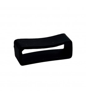 Black silicone keeper for watch strap, 22mm