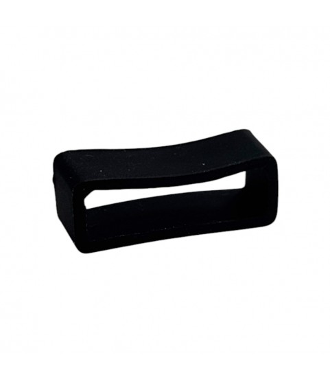 Black silicone keeper for watch strap, 22mm