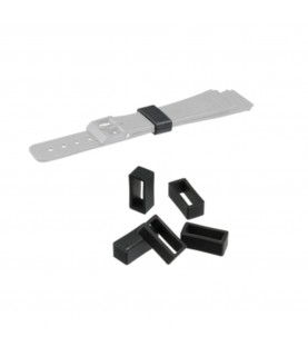 Black silicone keeper for watch strap, 22mm