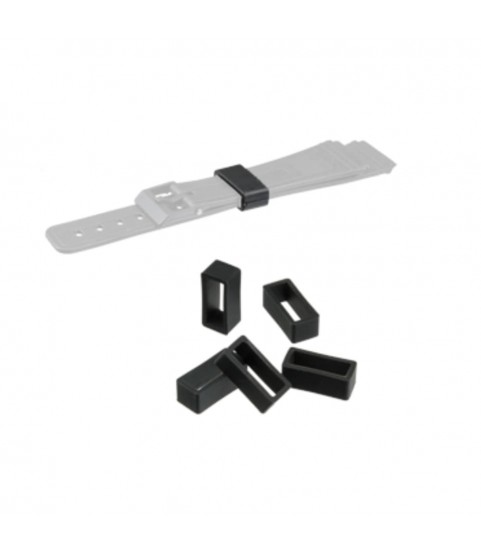 Black silicone keeper for watch strap, 22mm