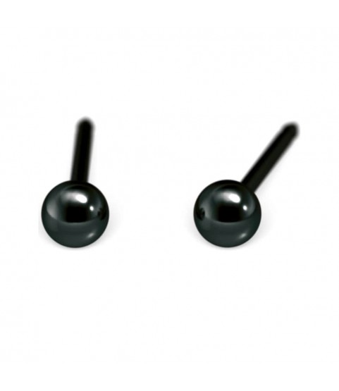 Studex black ball earrings, 4mm, 7517-0300
