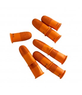 Leather, rubber finger cots size A, large, antibacterial, 0.52 mm, 10 pcs in box