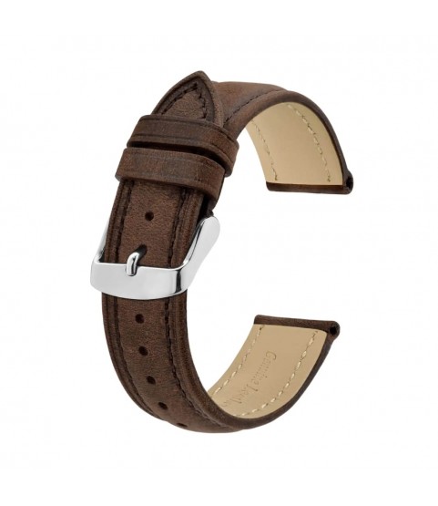 Leather brown watch strap 20 mm