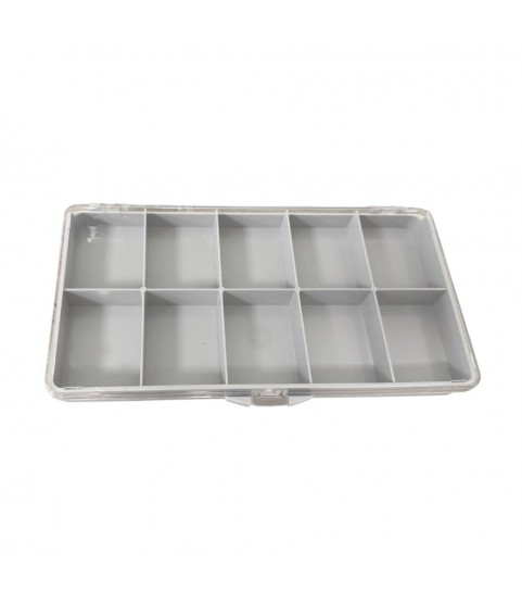 Watch box with 10 compartments for watch parts or beads