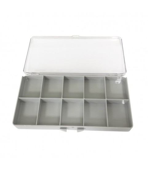 Watch box with 10 compartments for watch parts or beads
