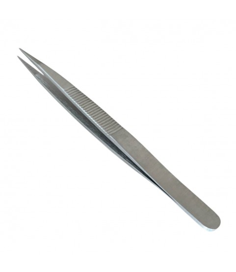 Buzzufy D13 steel jeweler's tweezers with rough tips, 120mm