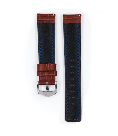 Hirsch Grand Duke L golden brown embossed leather watch strap, 22 mm, 02528070-2-22