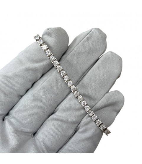 New Tennis bracelet 14k white gold with natural diamonds 6.6 ct, 15.29 gr.