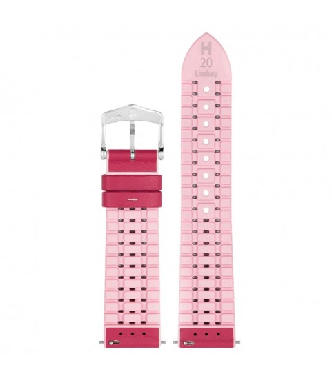 Hirsch LINDSEY pink, rose ladies leather & rubber watch strap 18mm 0922202125-2-18 Hirsch LINDSEY pink, rose ladies leather & rubber watch strap 18mm 0922202125-2-18