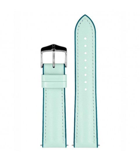 Hirsch LINDSEY light blue, Tiffany leather & rubber watch strap 18mm 0928302181-2-18