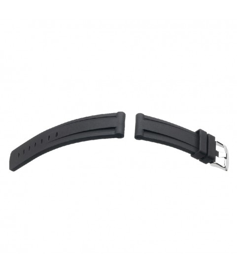 Hirsch Viper black rubber strap for diver watches, 22 mm, 40588850-2-22
