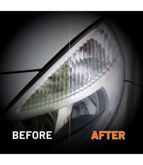 QUIXX Headlight Restoration Kit Removes Yellowing + UV Sealer Plastic Lenses, ref. 00084