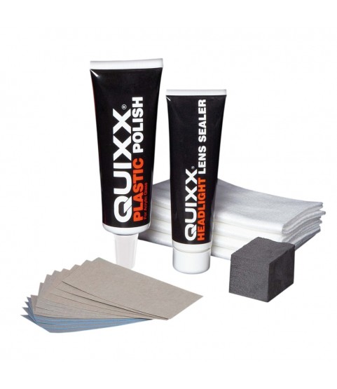QUIXX Headlight Restoration Kit Removes Yellowing + UV Sealer Plastic Lenses, ref. 00084
