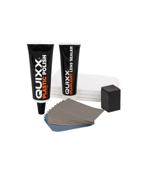 QUIXX Headlight Restoration Kit Removes Yellowing + UV Sealer Plastic Lenses, ref. 00084