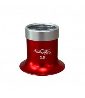 Horotec MSA 00.031-3.5 Eyeglass Loupe in Aluminium Anodised Red with Screwed Ring x2.8