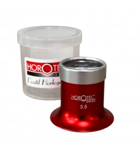 Horotec MSA 00.031-3.5 Eyeglass Loupe in Aluminium Anodised Red with Screwed Ring x2.8