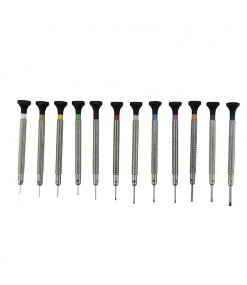 Bergeon 7965-S12 Special Profile Screwdriver Set of 12 with Rotating Stand
