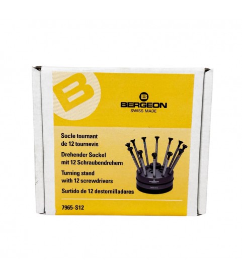 Bergeon 7965-S12 Special Profile Screwdriver Set of 12 with Rotating Stand