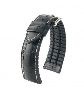 Hirsch Watch Leather Calfskin Strap George L Black 19mm 0925128050-2-19