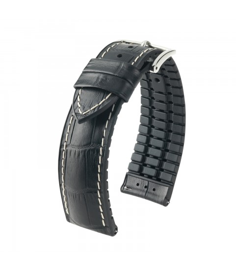 Hirsch Watch Leather Calfskin Strap George L Black 19mm 0925128050-2-19