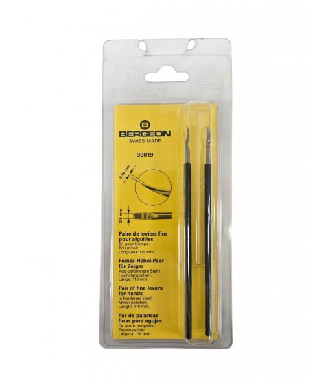 Bergeon 30019 Pair of Fine Levers for Hands in Hardened Steel, Length 110 mm, Width 2.5 mm