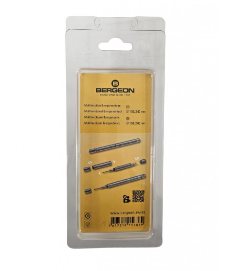 Bergeon 7217-B Stainless Steel Screwdriver with 4 Interchangeable Blades