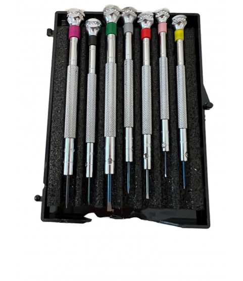 DAMAGED PACKAGING - Beco Technic Set of 7 Screwdrivers 0.60 to 2.00 mm in Plastic Box with Spare Blades - SEE PHOTOS