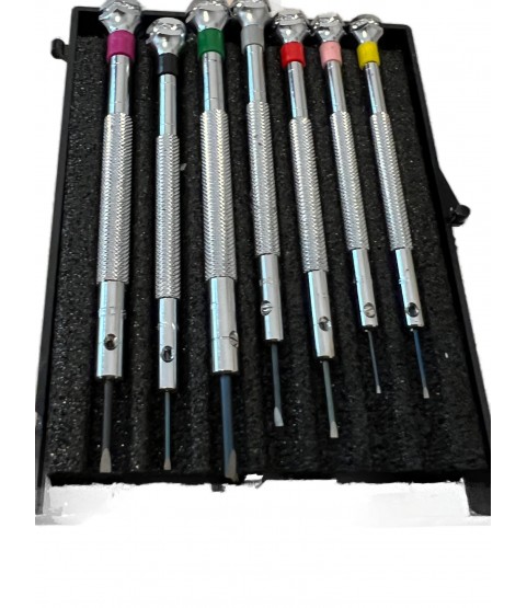 DAMAGED PACKAGING - Beco Technic Set of 7 Screwdrivers 0.60 to 2.00 mm in Plastic Box with Spare Blades - SEE PHOTOS