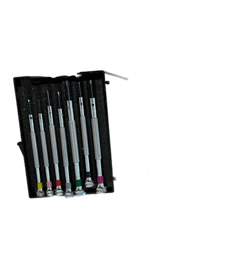 DAMAGED PACKAGING - Beco Technic Set of 7 Screwdrivers 0.60 to 2.00 mm in Plastic Box with Spare Blades - SEE PHOTOS