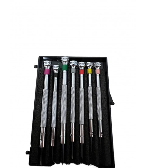 DAMAGED PACKAGING - Beco Technic Set of 7 Screwdrivers 0.60 to 2.00 mm in Plastic Box with Spare Blades - SEE PHOTOS