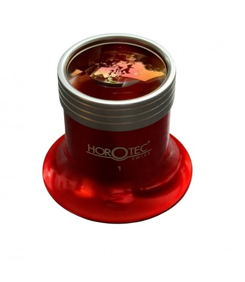 Horotec Red Anodized Loupe 10.0x MSA00.033-1 Watchmaker Eyeglass 25mm Lens Horotec Red Anodized Loupe 10.0x MSA00.033-1 Watchmaker Eyeglass 25mm Lens