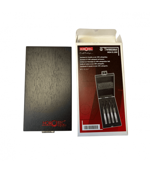 Horotec MSA12.388 Antimagnetic Tweezers Set No.1 2 3 5 904L Steel Wooden Box