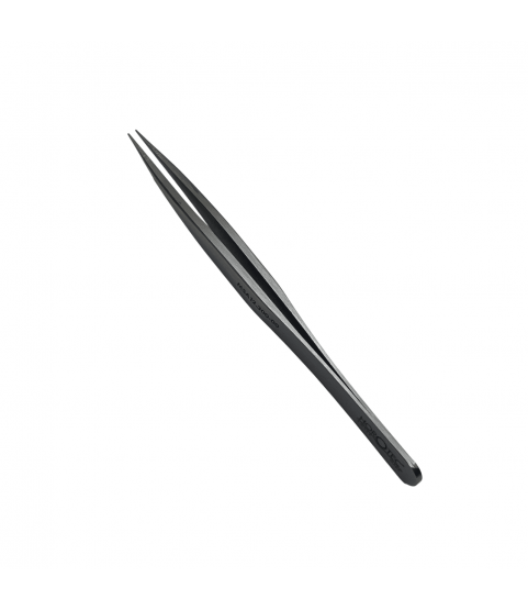Horotec MSA12.300-00 Thick Tweezers Flat Tips Geneva Shape 120mm Carbon Steel