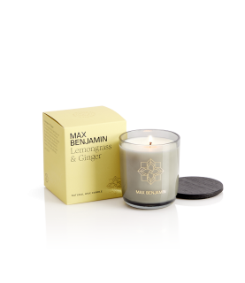 Max Benjamin Luxury Natural Candle & Lid – Lemongrass & Ginger