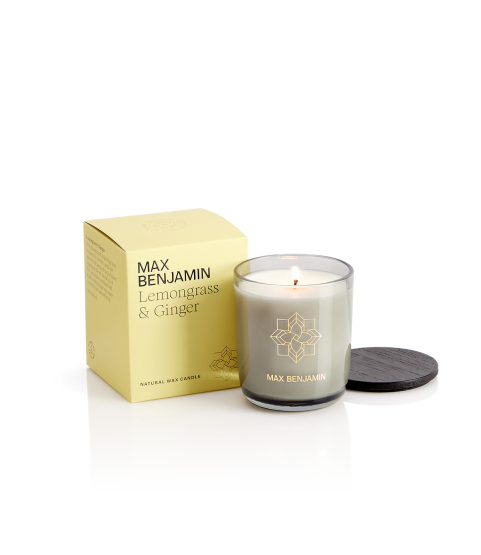 Max Benjamin Luxury Natural Candle & Lid – Lemongrass & Ginger