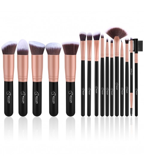BESTOPE Makeup Brushes 16 Pcs Makeup Brush Set Premium Synthetic Foundation