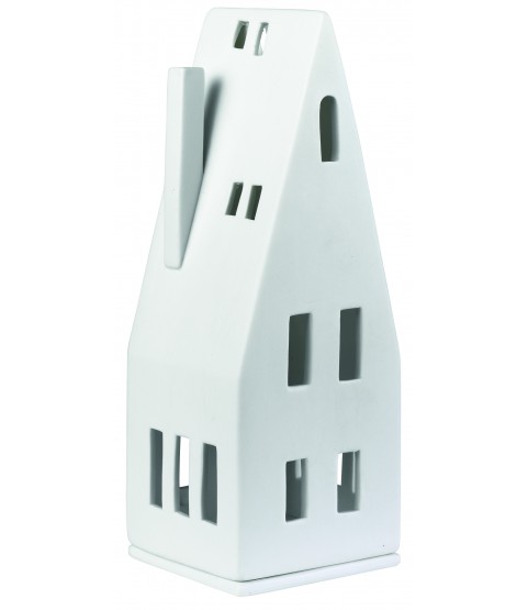 Illuminated House with Sharp Roof