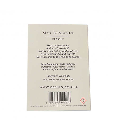 Max Benjamin White Pomegranate Luxury Scented Card Max Benjamin White Pomegranate Luxury Scented Card